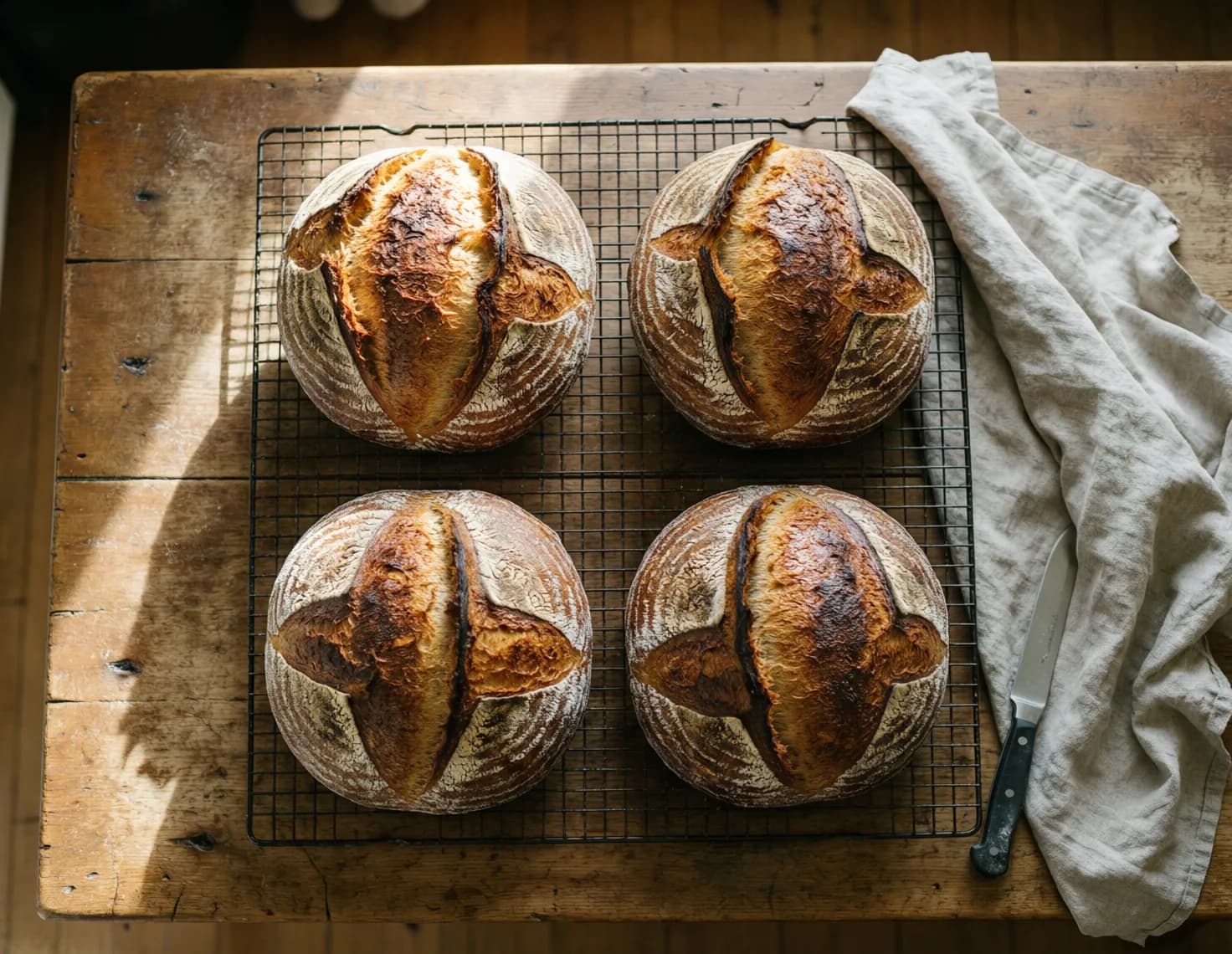 Sourdough loaf from above